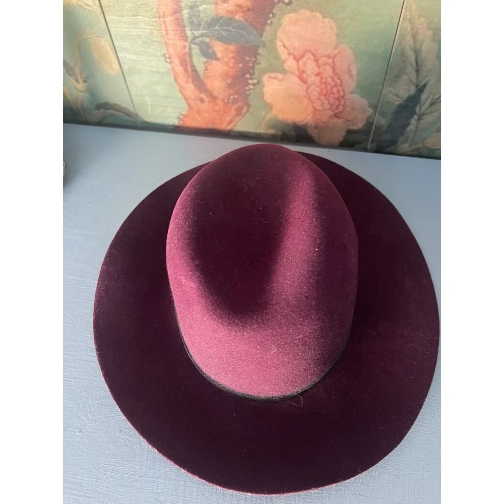 Rag & Bone Women's Fedora Hat Eggplant Purple Wool Size S